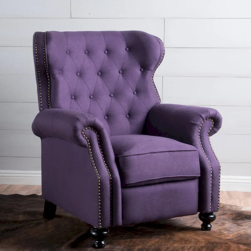 Fauteuil inclinable en tissu touffeté Walder avec têtes de clous par Christopher Knight Home