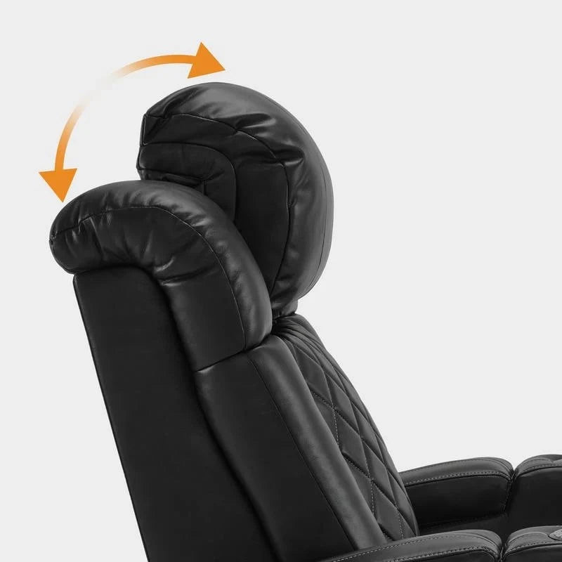 Fauteuil inclinable électrique MCombo avec appuie-tête réglable, siège de cinéma maison à deux moteurs avec port USB, cuir respirant HTS411