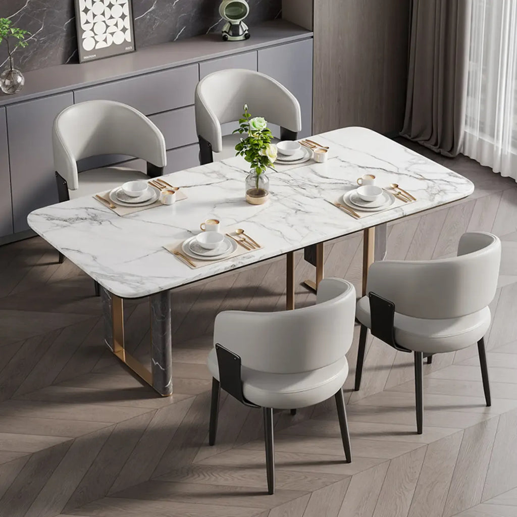 Chaise de salle à manger moderne glamour en cuir