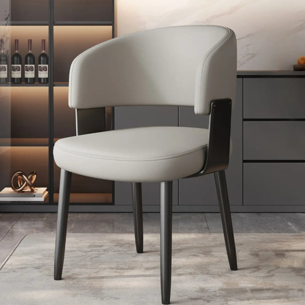 Chaise de salle à manger moderne glamour en cuir
