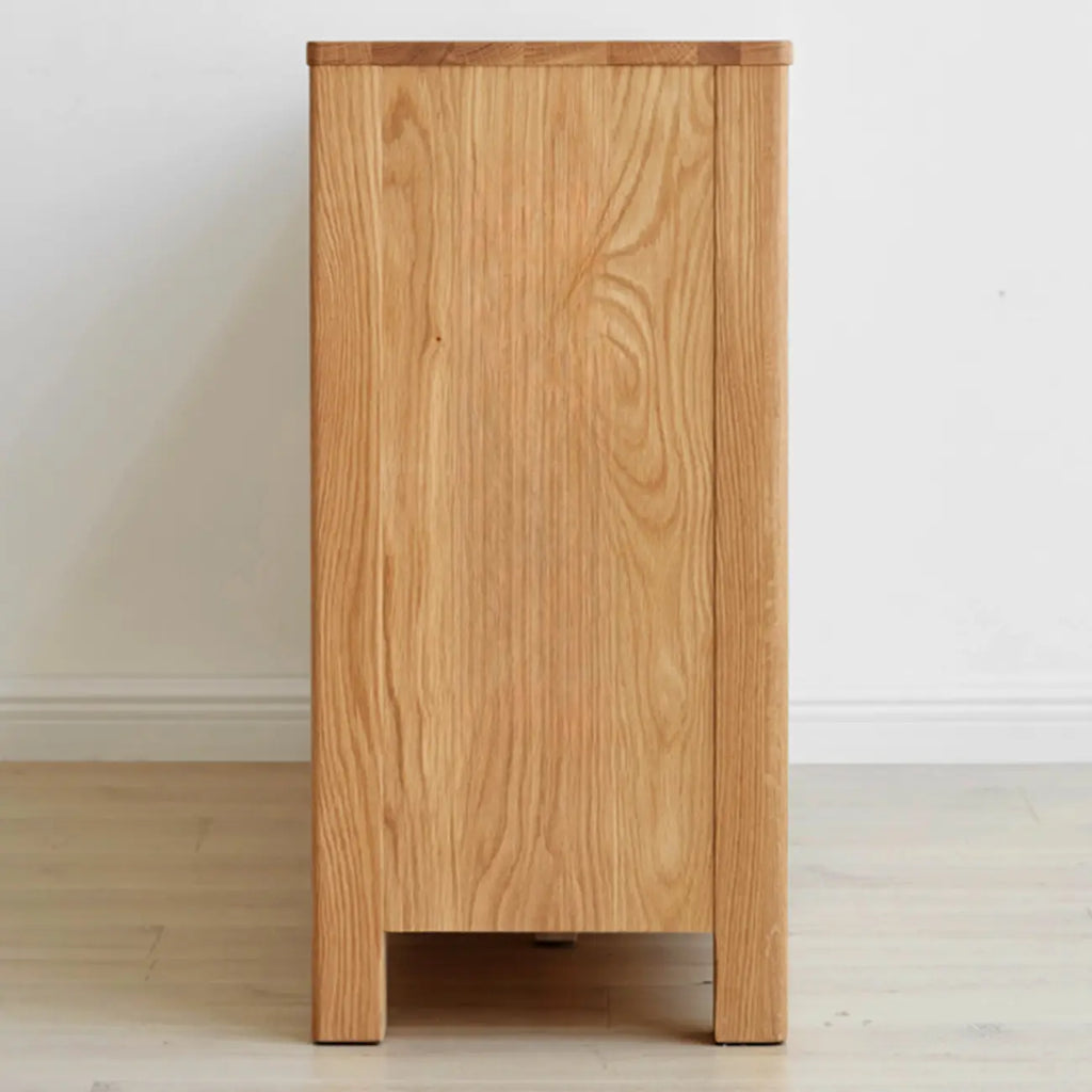 Buffet moderne en bois avec étagères et tiroirs
