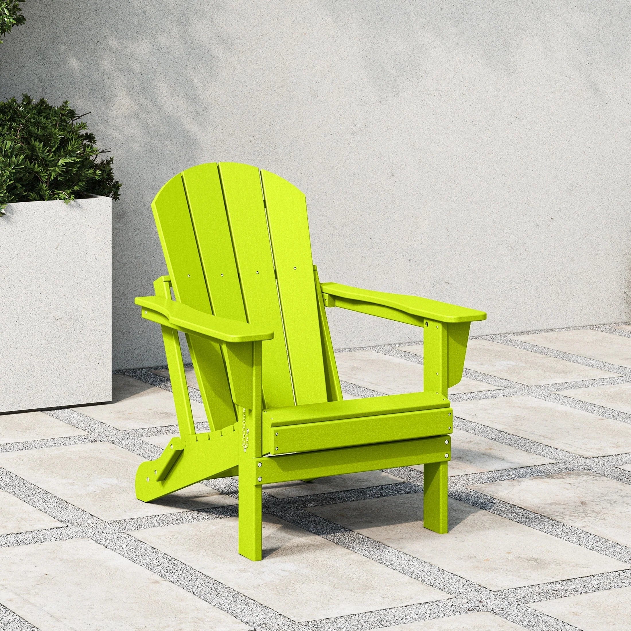 Chaise Adirondack pliante d'extérieur tout temps Polytrends Laguna résistante à la décoloration pour patio