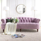 Canapé capitonné chesterfield La Rosa 84 en velours, style moderne du milieu du siècle