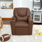 Fauteuil inclinable pour enfants en PVC avec fonction d'inclinaison par poussée, porte-gobelet et repose-pieds confortable