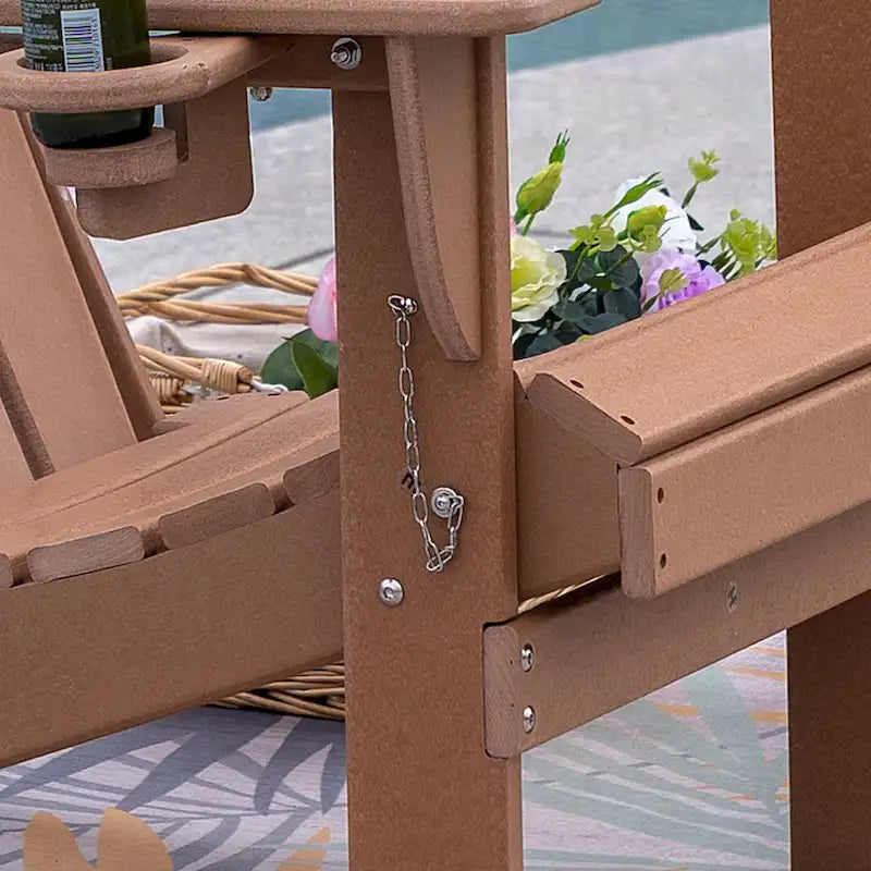Chaise Adirondack pliante d'extérieur avec porte-gobelet