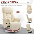 Fauteuil inclinable manuel HOMCOM pour adultes, fauteuil inclinable pivotant réglable avec repose-pieds, accoudoirs rembourrés