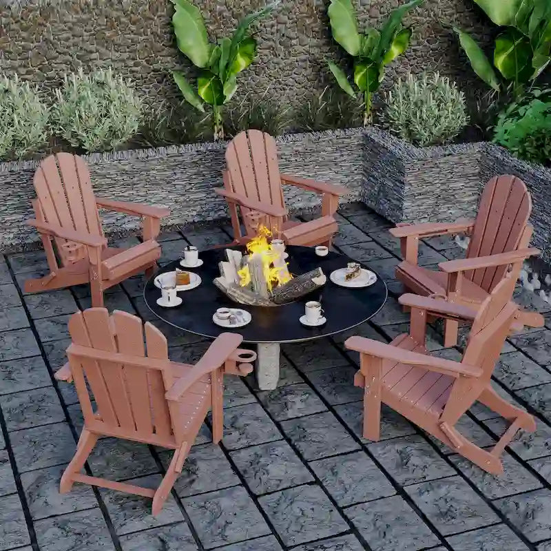 Chaise Adirondack pliante d'extérieur avec porte-gobelet