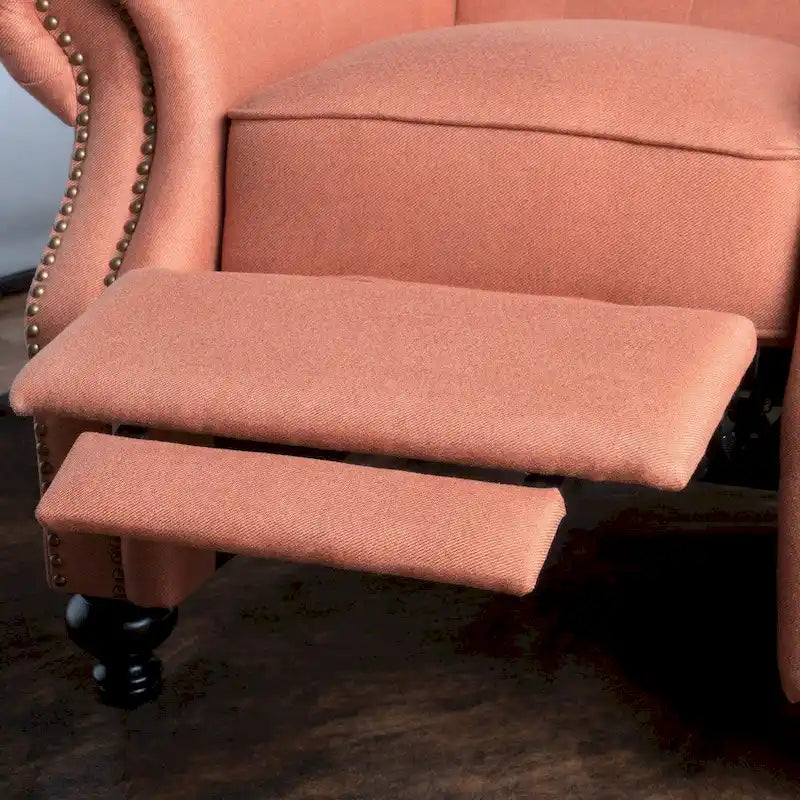 Fauteuil inclinable en tissu touffeté Walder avec têtes de clous par Christopher Knight Home