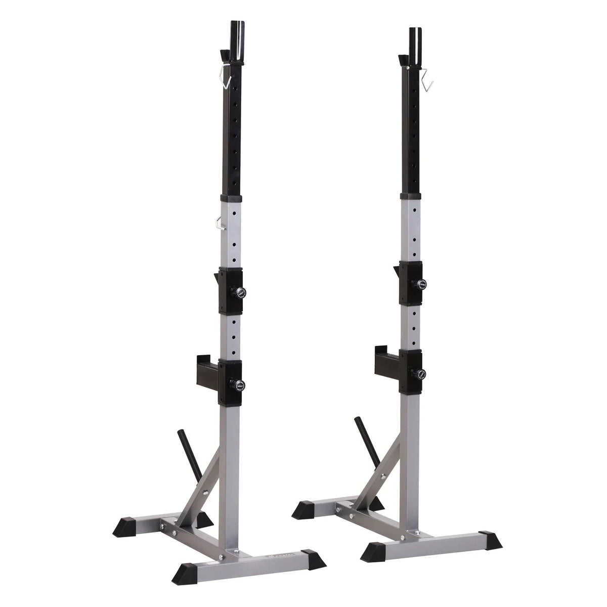 Soozier Rack à squat/banc de musculation en acier 2 pièces réglable en hauteur - N/A