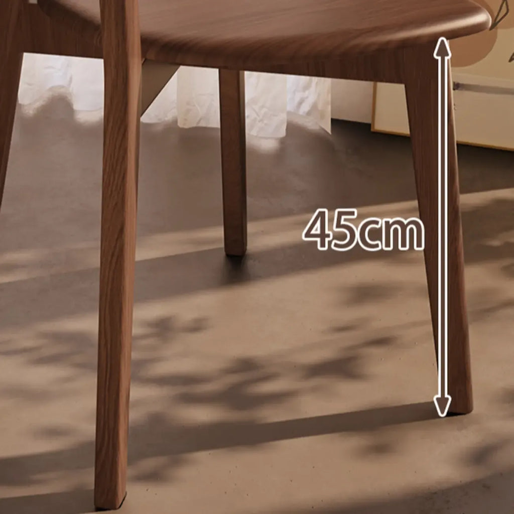 Chaise de salle à manger moderne sans accoudoirs, en bois, à dossier bas et ouvert