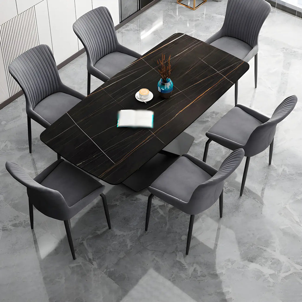 Chaises de salle à manger sans accoudoirs gris foncé industrielles