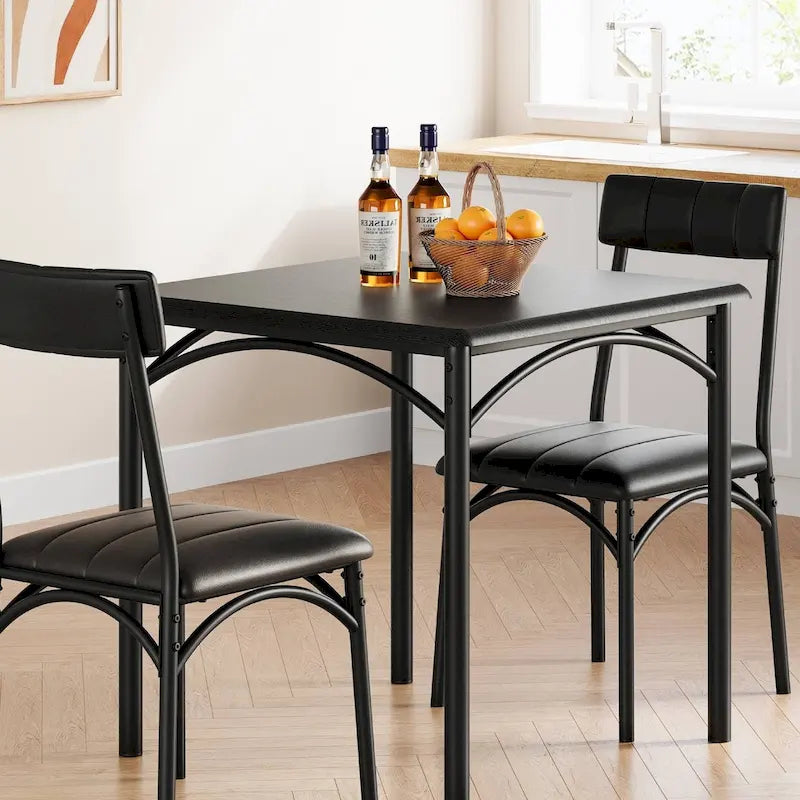 Ensemble table de cuisine et 2 chaises rembourrées