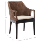 SAFAVIEH Duyen Chaise de salle à manger multicolore/marron - 23 x 23,3 x 34 - 23Lx23Px34H