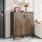 Meuble à chaussures 20 paires, 95 cm, meuble de rangement pour chaussures moderne avec portes, blanc et or
