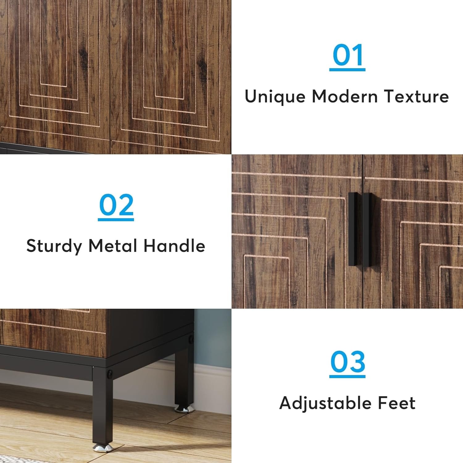 Meuble à chaussures 20 paires, 95 cm, meuble de rangement pour chaussures moderne avec portes, blanc et or