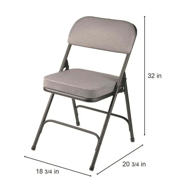 Chaise pliante de luxe matelassée en tissu de la collection Bernadine de Hampden Furnishings, lot de 2