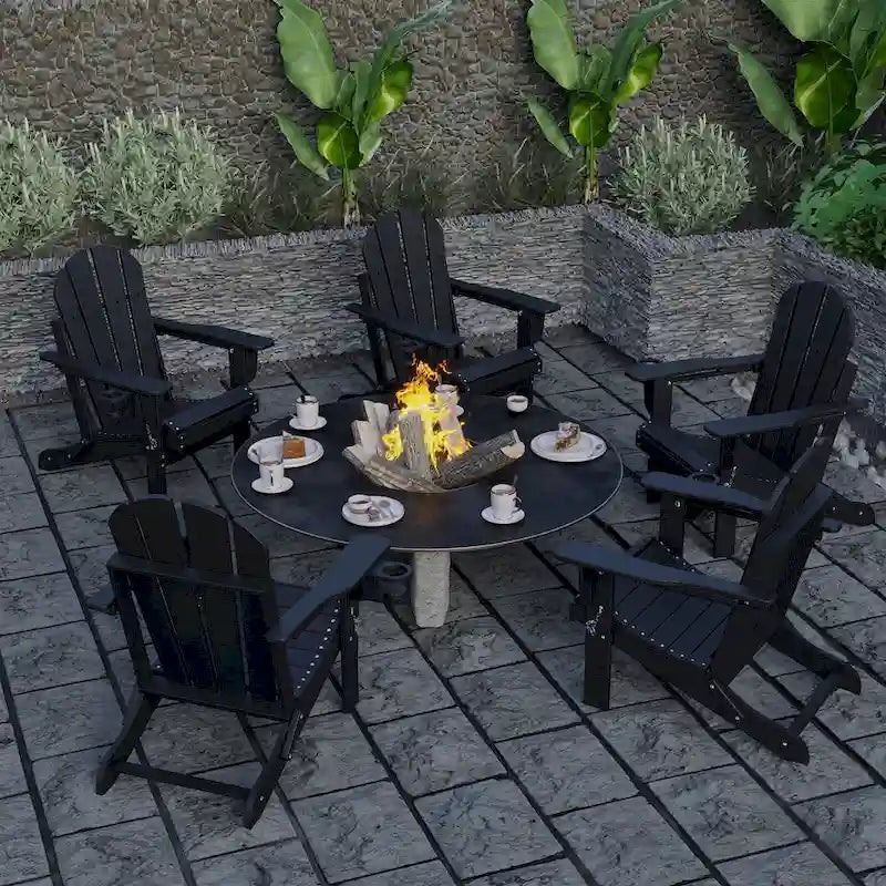 Chaise Adirondack pliante d'extérieur avec porte-gobelet