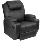 Fauteuil Inclinable de Massage Pivotant Chauffant en Similicuir pour Salon