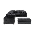 Canapé sectionnel modulaire en velours côtelé 6 pièces surdimensionné en forme de L, combinaison DIY