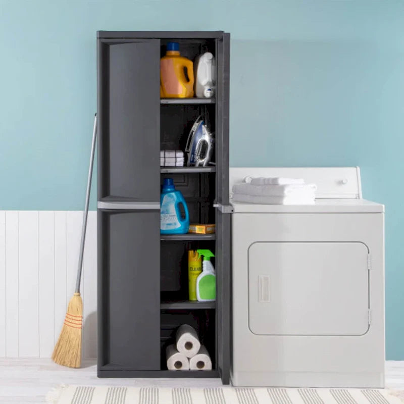Sterilite Lot de 2 Organiseurs de Rangement à 4 Étagères Réglables pour Garage, Gris - Lot de 2