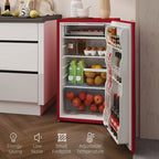 HOMCOM Mini-réfrigérateur de 90,6 L avec congélateur, Réfrigérateur compact à porte unique avec thermostat réglable pour chambre