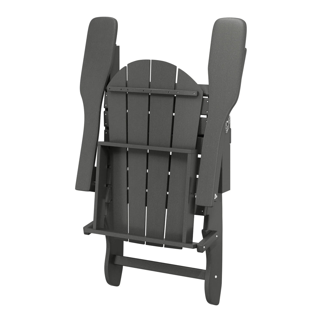 Chaise Adirondack pliante d'extérieur tout temps Polytrends Laguna résistante à la décoloration pour patio