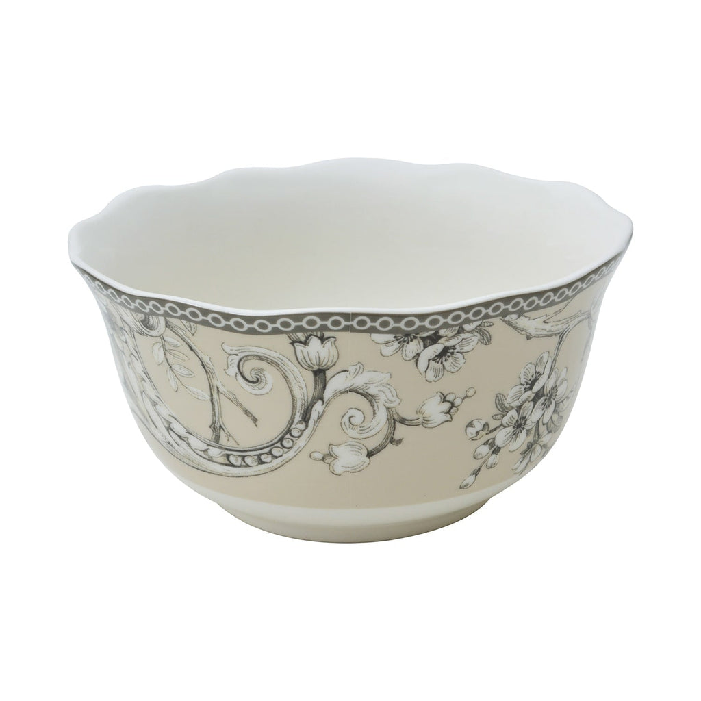 Ensemble de vaisselle 16 pièces en porcelaine Adelaide 222 Fifth avec assiettes rondes, bols et tasses, blanc antique