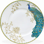 Ensemble de vaisselle en porcelaine 16 pièces 222 Fifth Peacock Garden avec assiettes rondes, bols et tasses, blanc