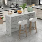 Table de bar longue rectangulaire blanche en bois pour salon