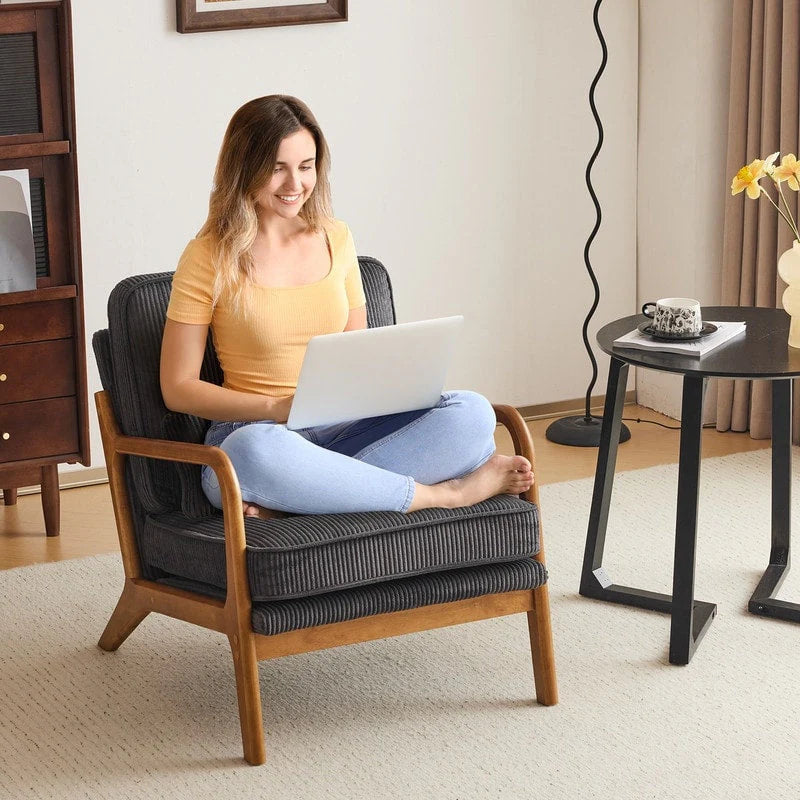 Fauteuil d'appoint rembourré Mid-Century Modern