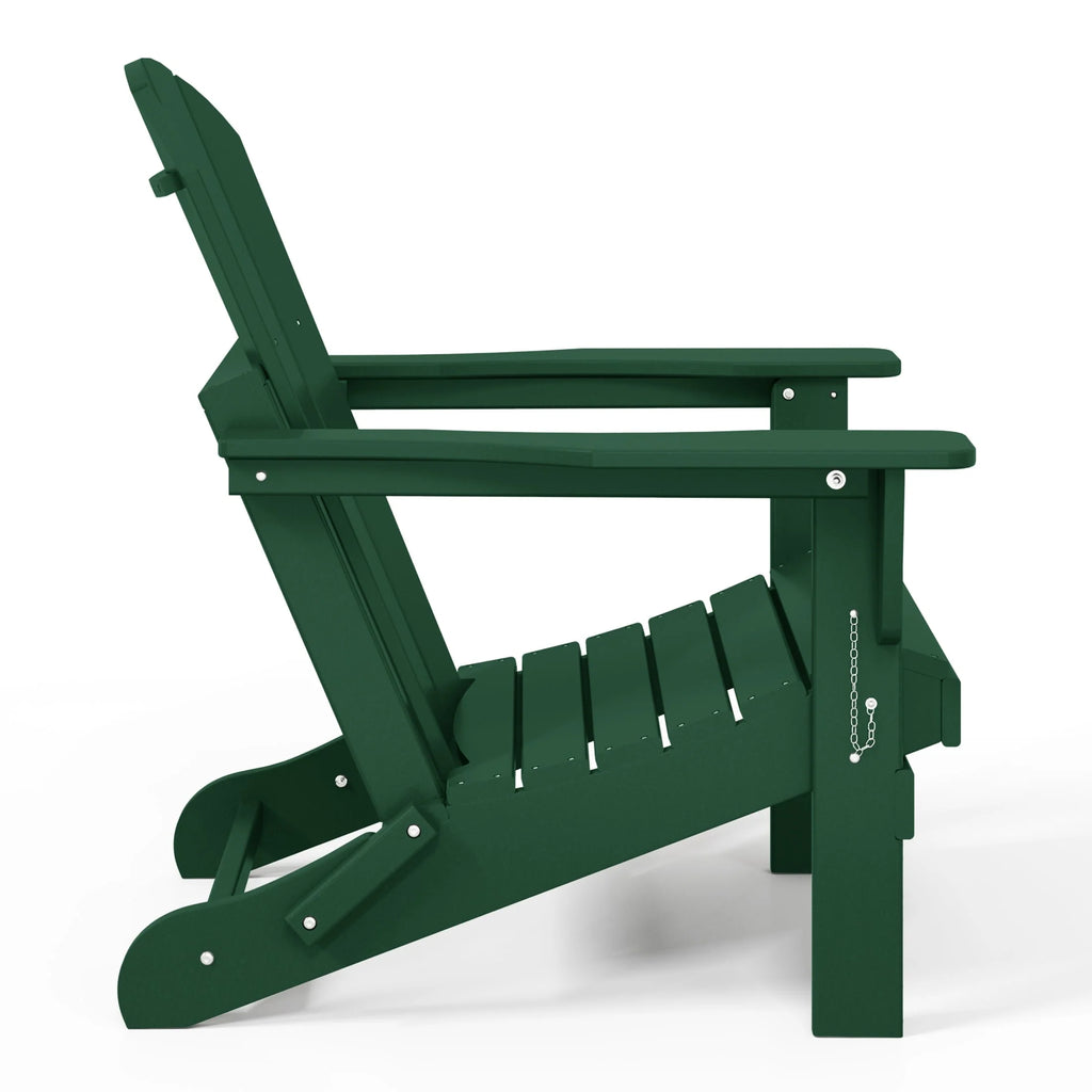 Chaise Adirondack pliante d'extérieur tout temps Polytrends Laguna résistante à la décoloration pour patio