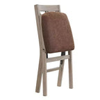 Stakmore Lot de 2 Chaises Pliantes Fini Bois Flotté Rembourrées, Entièrement Assemblées, Cadre en Bois Franc