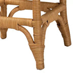 bali & pari Tabouret de bar en rotin coquillage miel/blanc