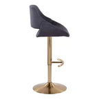 LumiSource Lot de 2 tabourets de bar réglables Fabrico Tissu or/anthracite