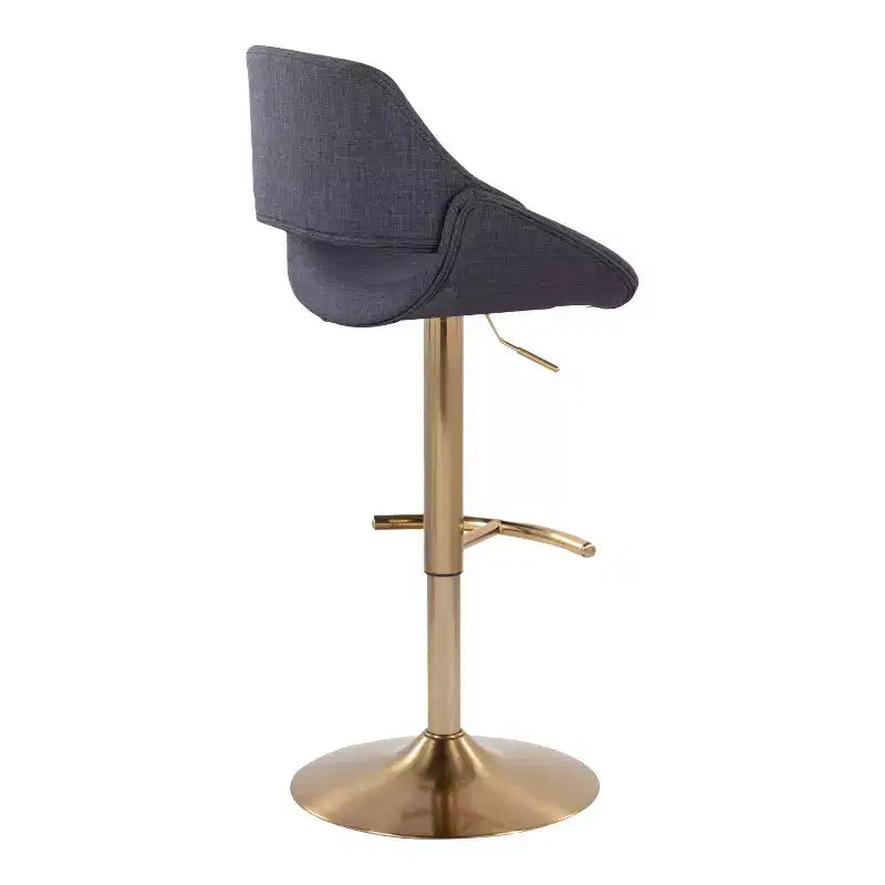 LumiSource Lot de 2 tabourets de bar réglables Fabrico Tissu or/anthracite