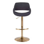 LumiSource Lot de 2 tabourets de bar réglables Fabrico Tissu or/anthracite