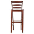 Lot de 2 tabourets de bar à dossier échelle 30" en bois dur/noyer - Winsome