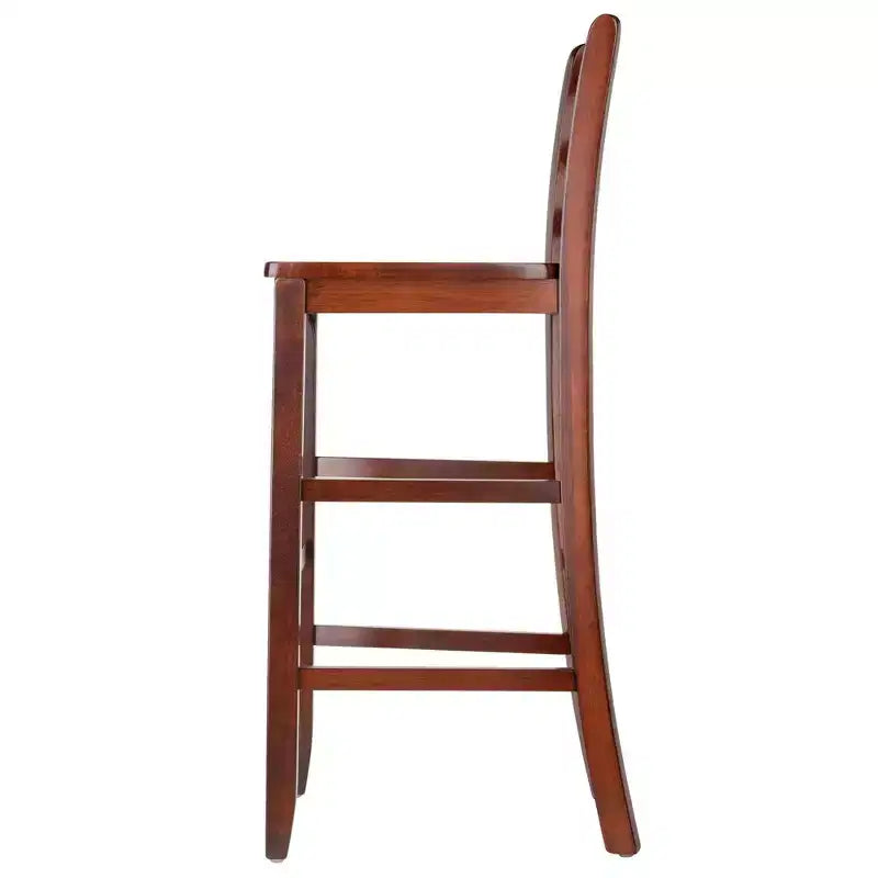 Lot de 2 tabourets de bar à dossier échelle 30" en bois dur/noyer - Winsome