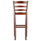 Lot de 2 tabourets de bar à dossier échelle 30" en bois dur/noyer - Winsome