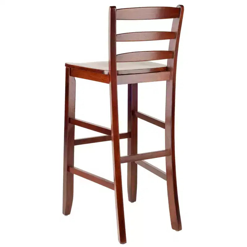 Lot de 2 tabourets de bar à dossier échelle 30" en bois dur/noyer - Winsome