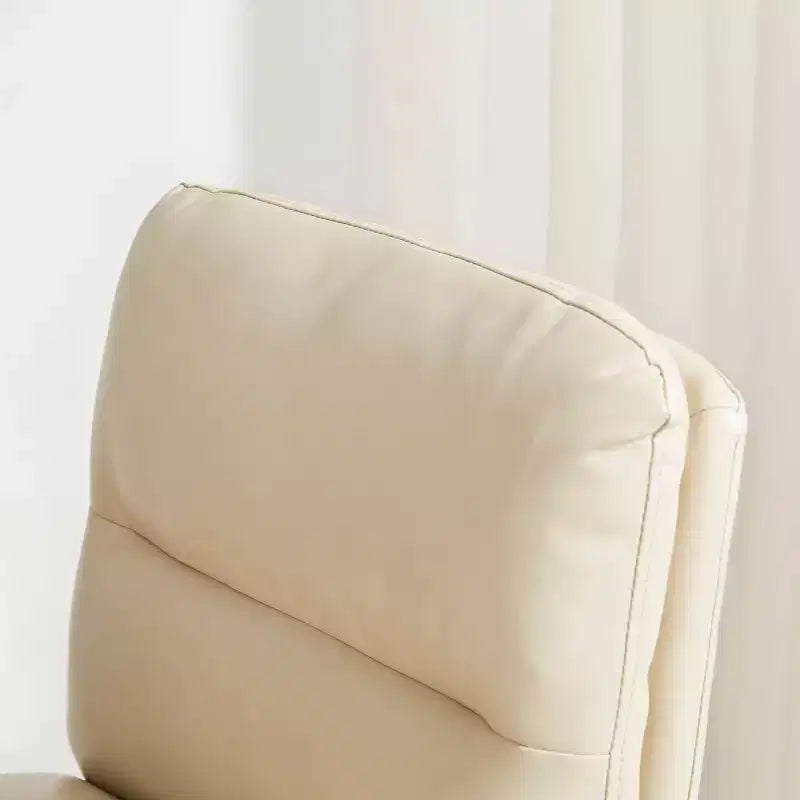 Lot de 2 tabourets de bar modernes en similicuir épais avec pieds en métal Crème/Blanc - Glitzhome : Rembourrés, base luge, repose-pieds