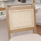 Tabouret de bar Linon Emmy en canne de rotin, hauteur comptoir, naturel