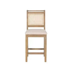 Tabouret de bar Linon Emmy en canne de rotin, hauteur comptoir, naturel