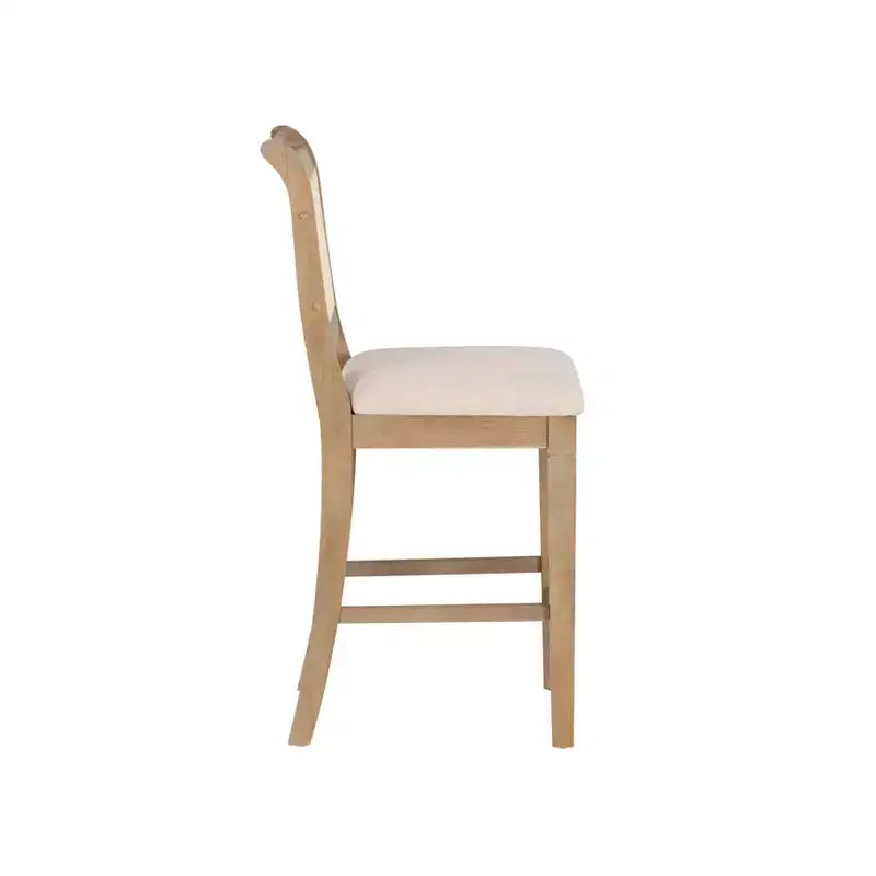Tabouret de bar Linon Emmy en canne de rotin, hauteur comptoir, naturel