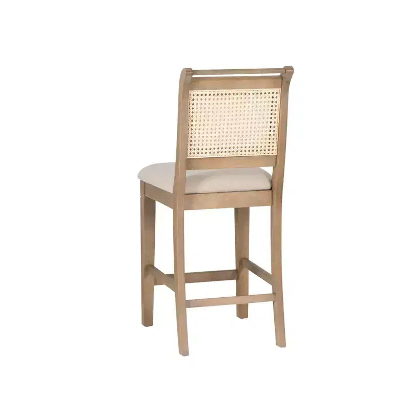 Tabouret de bar Linon Emmy en canne de rotin, hauteur comptoir, naturel