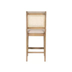 Tabouret de bar Linon Emmy en canne de rotin, hauteur comptoir, naturel