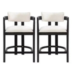 Christopher Knight Home Set of 2 26" Ethan Upholstered Rubberwood Counter Height Barstools Black