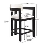 Christopher Knight Home Lot de 2 tabourets de bar à hauteur de comptoir Ethan en bois d'hévéa rembourrés de 26 po noir