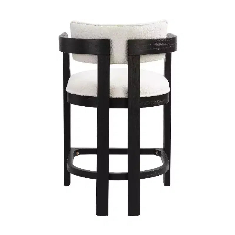 Christopher Knight Home Lot de 2 tabourets de bar à hauteur de comptoir Ethan en bois d'hévéa rembourrés de 26 po noir