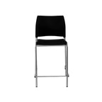 Tabouret de bar hauteur comptoir en vinyle peluche noir collection Jody Hampden Furnishings